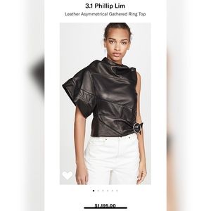 3.1 Phillip Lim Leather Asymmetrical Ring Top